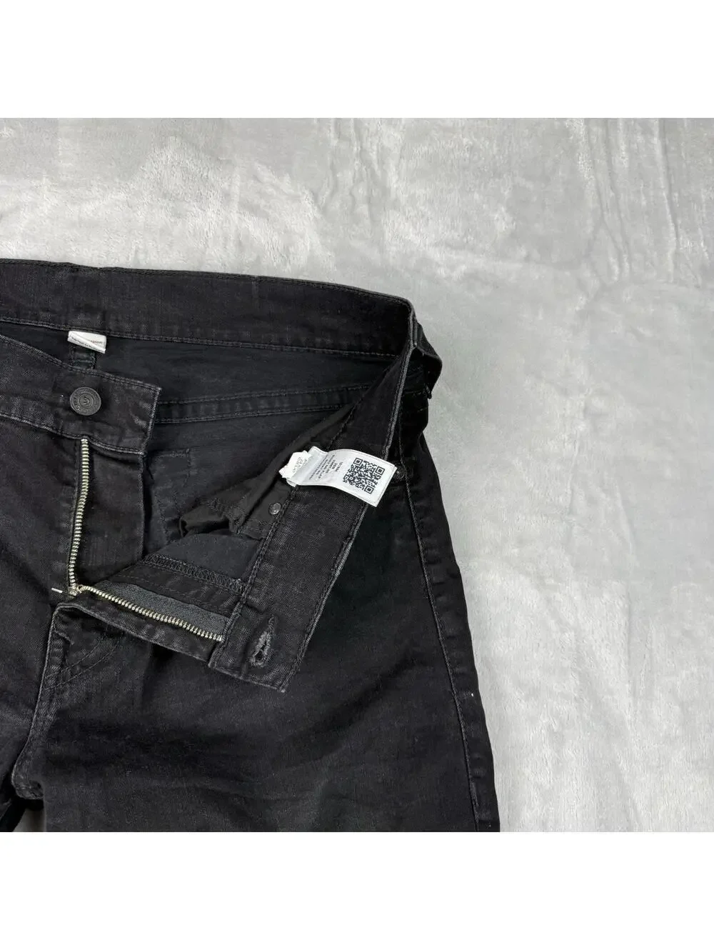 True Religion Ricky Shorts Black Cut Off Denim No Flap Size 38 Jorts Streetwear